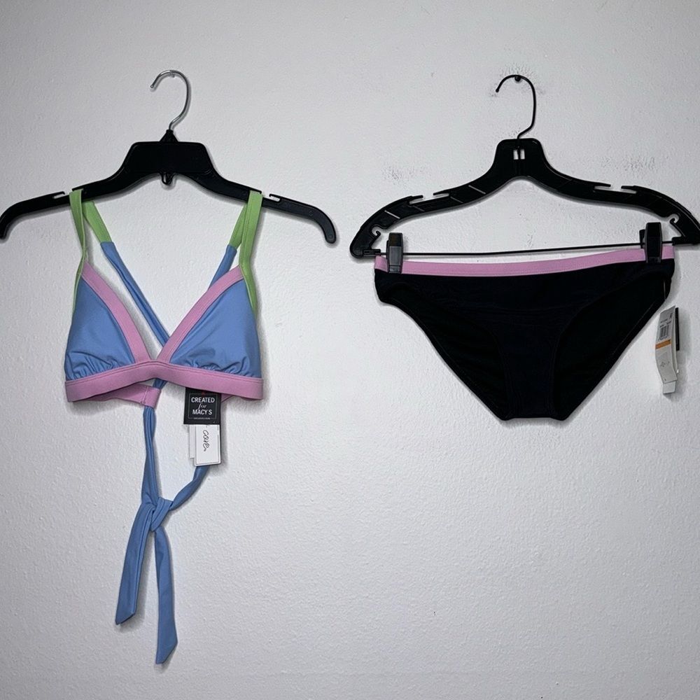 SALT + COVE X-Back Triangle Bikini Top & BINDING HIPSTER BIKINI BOTTOMS - Picture 9 of 16